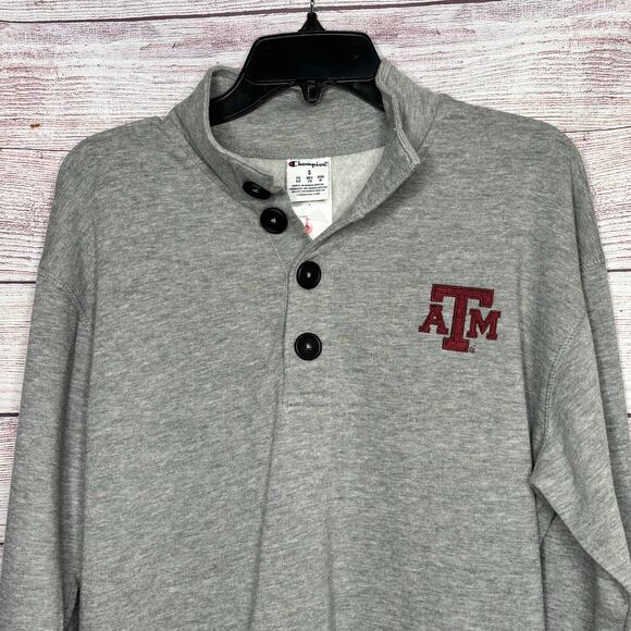 Champion Men's Gray Texas A&M Long Sleeve Pullover Sweatshirt Size Small New - Picture 9 of 13